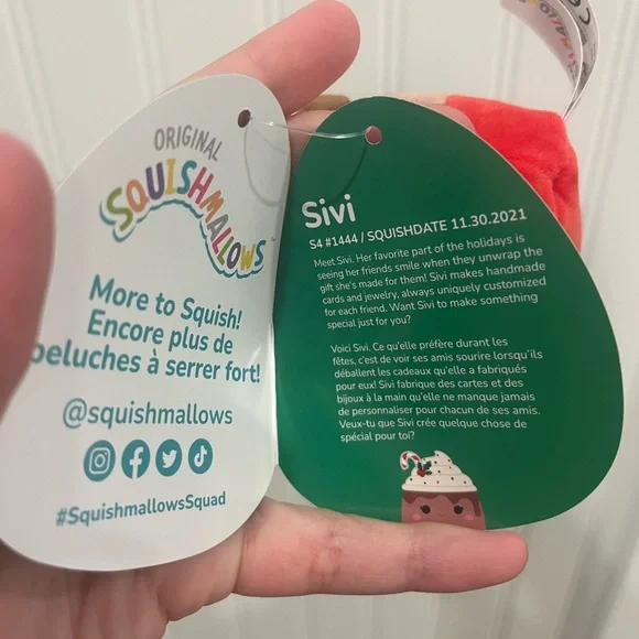Squishmallows Sivi The Christmas Holiday Hot Cocoa Peppermint Latte 4” - Picture 5 of 5